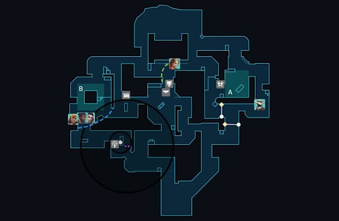 Info overload team comp on Valorant map Sunset